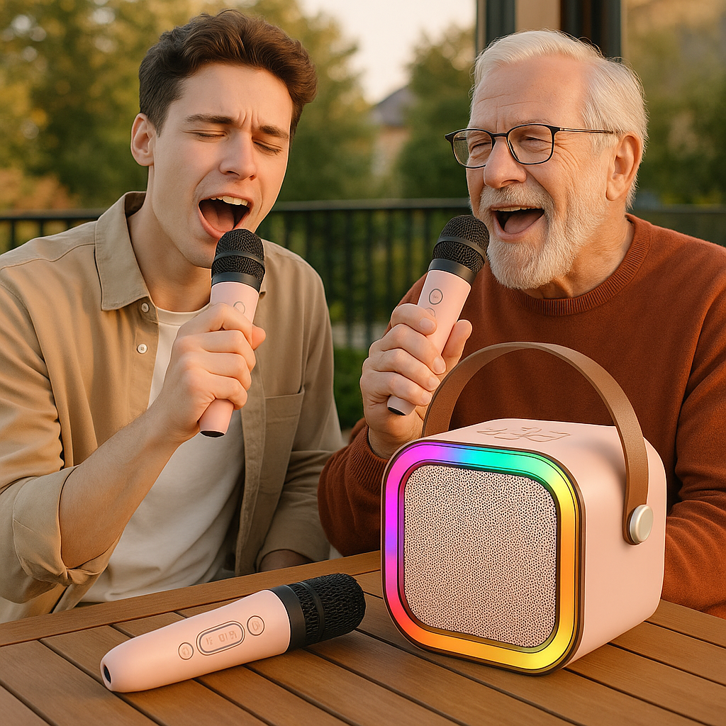 Boxa Karaoke cu 2 Microfoane IOS/Android